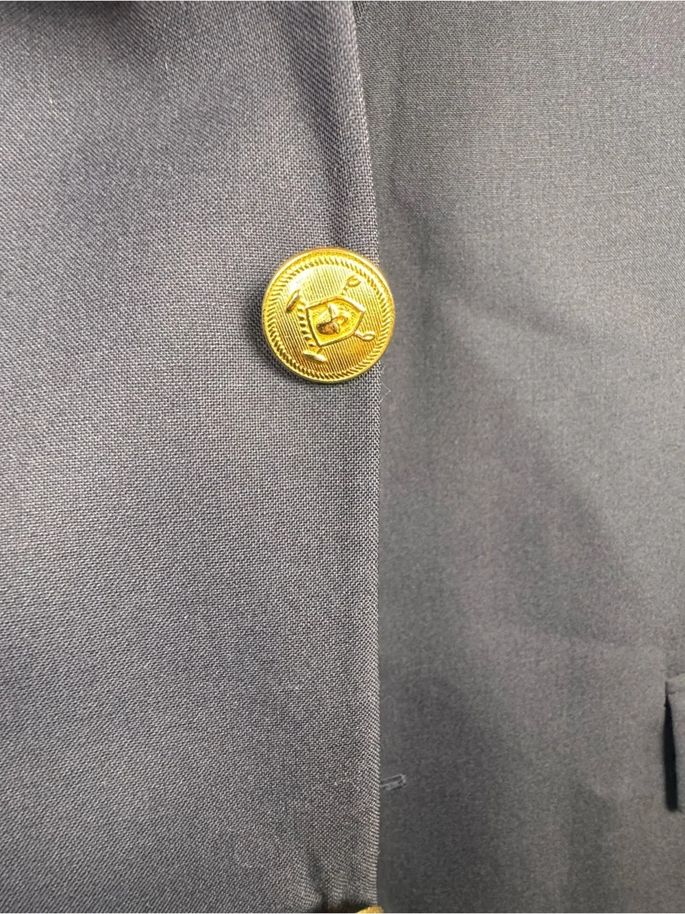 Chaps Ralph Lauren Vintage Preppy Wool Blazer Men's Navy  Gold buttons Patch